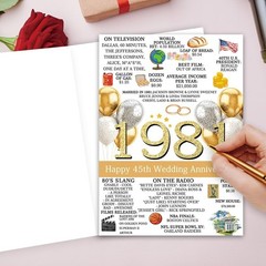 45th Anniversary Card for Men Women, Unique Gifts Idea for 45 Years Wedding A…