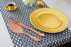 Strova Rose Gold Wedding Cake Knife and Server Set | Vintage Bride Utensils