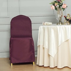 100 pcs Burgundy POLYESTER BANQUET CHAIR COVERS Wedding Reception Decorations