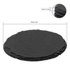 20 Pack 4 Inch Round Slate Coasters, Black Stone 20 Pack 4 Inch Circular