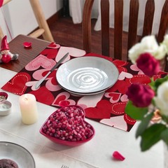 Seliem Red Pink Love Hearts Placemats Set of 4, 12»X18»,