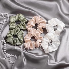Satin Bridesmaid Scrunchies Bridesmaid Proposal Gifts Set of 8 Light Champagne