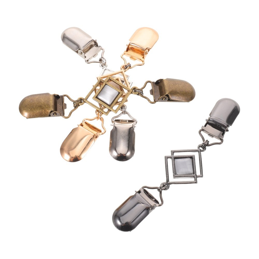 4Pcs Reusable Zinc Alloy Sweater Shawl Clips Multi Color Elegant Scarf Pins