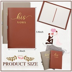 2 Pcs Wedding Vow Books His and Hers Copper Brown, Almond