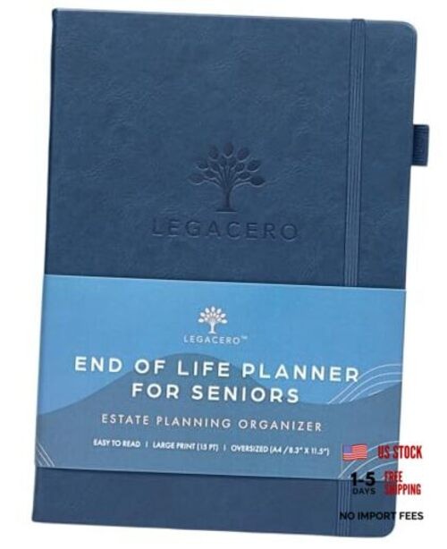Navy Blue Estate Planning Organizer for Seniors – End of Life Planner