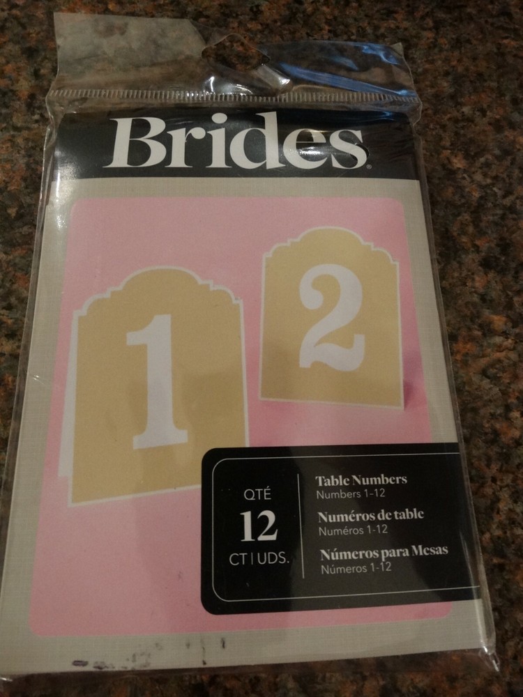 New BRIDES Table Numbers White/Brown Fold & Stand Wedding Choose Style