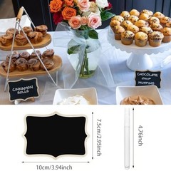 12pcs Mini Chalkboard Signs with Stand,Food Labels for Party 12 PACK Black