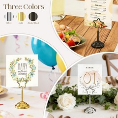 16 Pieces Table Place Card Holders 4 inches Steel Card Holders for Photos, Fo…
