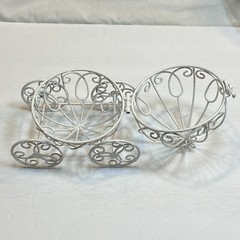 Cinderella Style Carriage White Plastic Table Decoration Wedding Shower Display