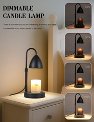 Candle Warmer Lamp with Timer Dimmable, 13 inches, Black