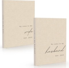 Wedding Vow Books His and Hers – 2 Pack Personalized His & Hers Book – Linen …