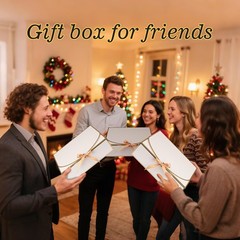 10-Pack Luxury White Gift Boxes 10.6×7.8×3.1 Inches with Gold Trim for Occasions