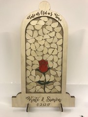 Beauty and the Beast Wedding 95 petal drop box alternative guest book Dome Jar