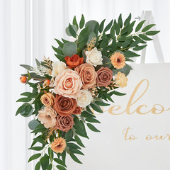 Terracotta & Champagne Wedding Arch Flower Kit – 2 Floral Swags for Decor
