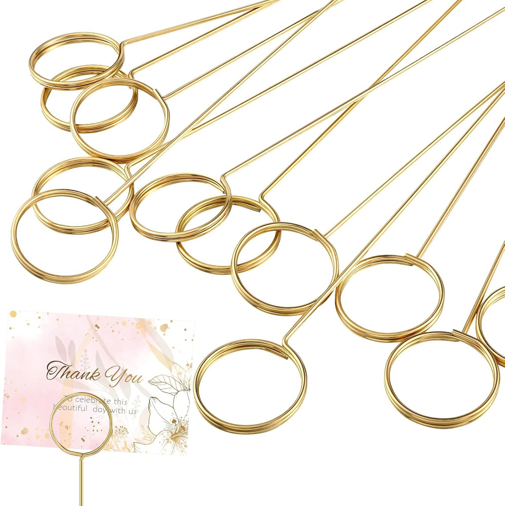 30 Pcs Floral Card Holder Pick Metal Wire Flower Place Card Stick 13.4 in Pictur