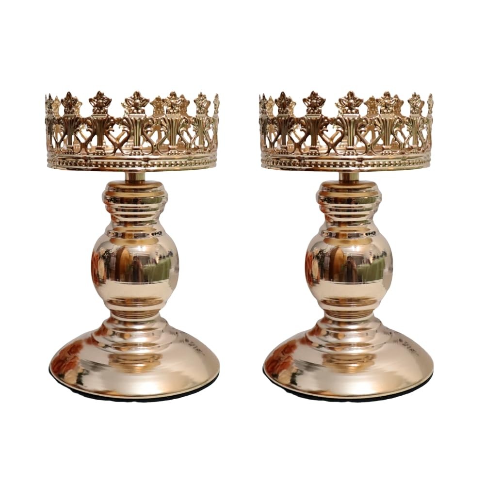Candle Holders – Set of 2 Candlestick Holders, Luxury Wedding Gift & Gold