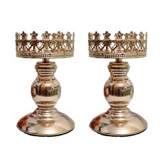 Candle Holders – Set of 2 Candlestick Holders, Luxury Wedding Gift & Gold