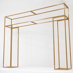 5ft GOLD Tall Rectangular Double Frame Table Top Stand Wedding Party Events