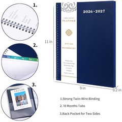 2026-2027 Monthly Planner – Planner 2026-2027, JUL 2026 – DEC 2027, 9″ x 11″