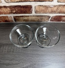 Vintage 70s Bride & Groom Champagne Wine Wedding Toast Glasses Couple Set of 2