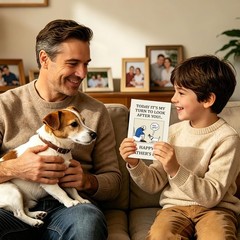 FLYAB Happy Fathers Day Card from Dogs – Funny Poo Bag Joke Father’s Day Card…