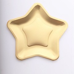 25 MATTE GOLD 9″ Star Shaped Paper Salad Dinner PLATES Party Events Decorations