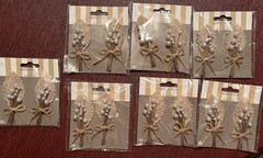 Burlap With Pearl Boutonnières NEW IN PACKAGING-Rustic Set of 7 (14 total)