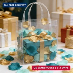 900PCS Teal Aqua Mint Gold Silk Rose Flower Petals Party Confetti Table Centerpi