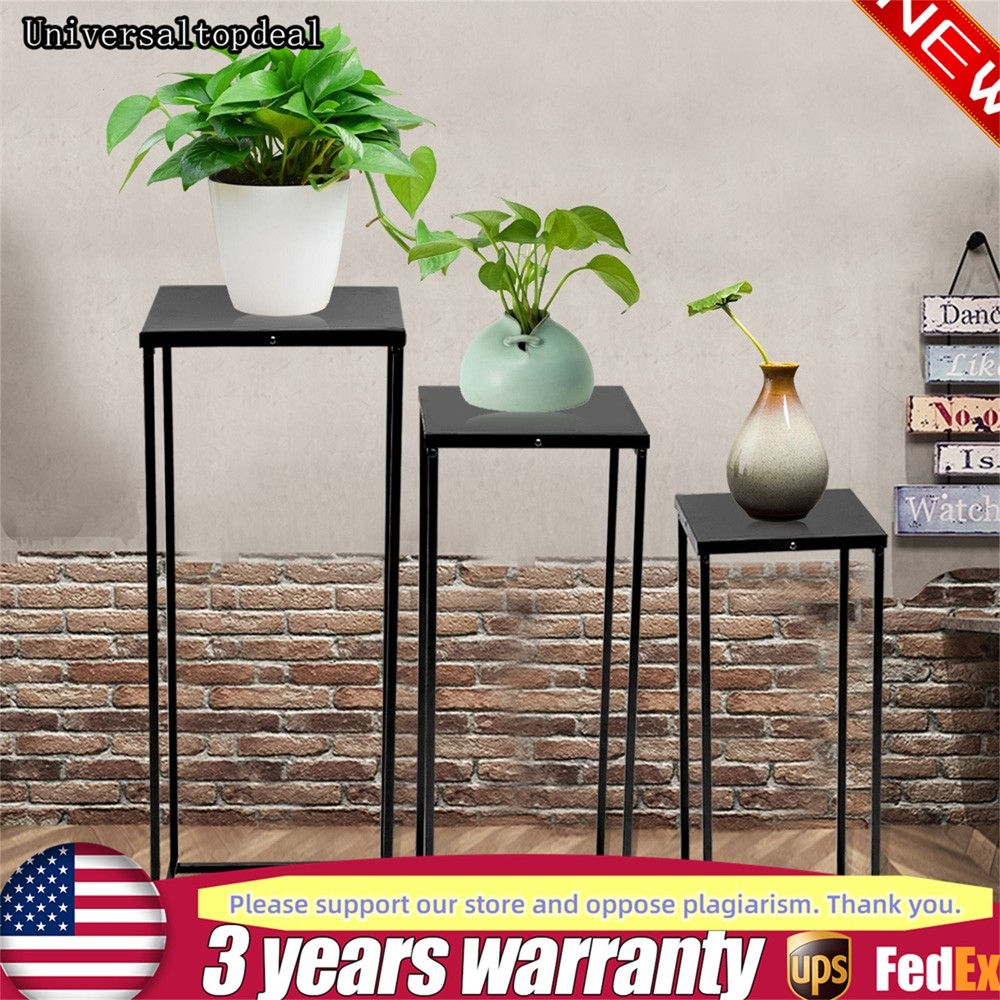 3pcs Plant Stand Metal Flower Pot Holder Display Rack Living Room Decorative