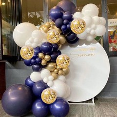 Zesliwy Navy Blue Gold Balloons Garland 18inch,12inch,10inch,5inch,