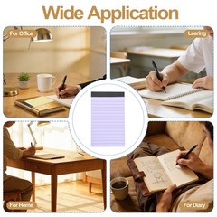 4 Pcs Writing Note Pads, 3 x 5 Inch A7 Lined Refill Paper, Purple