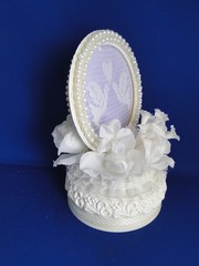 New Vintage Wilton «Love Birds in Lace » Wedding Cake Top, Lilac , 109-3001