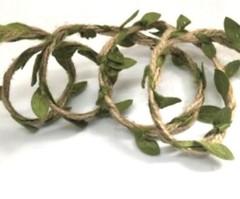 50 Yards (152 Feet) Natural Twine Green Leaf Jute For Trellis Wedding Decor