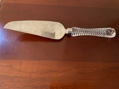 Showpiece Vintage Godlinger Crystal And Silver plated Cake Knife, Serrated Edge