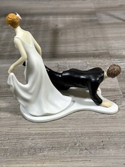 Escaping Groom Cake Topper Funny Bride Having The Upper Hand Porcelain Wedding