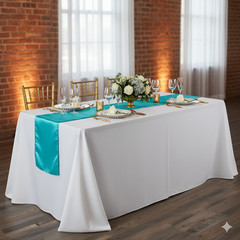 YCC Linens – 14 x 108 Inch L’amour Satin Table Runners for Weddings