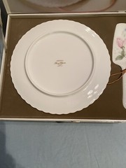 Vtg. Mikasa Cake Plate & Server ‘April Rose’ Bone China Narumi Japan New in Box