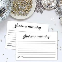 50 Share a Memory Cards, Going Away Party Decorations Funeral Guest black