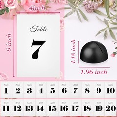20 Pieces Table Number Cards Round Table Number Stands Modern Cursive Number …