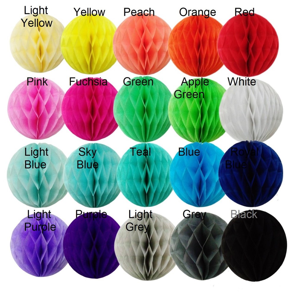 4 inch HoneyComb Tissue Paper Ball Lantern Pom Poms Wedding Birthday Photo shoot