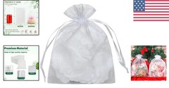 50pcs Elegant White Organza Drawstring Bags 6×9 – Perfect for Parties and Gifts
