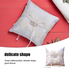 2 Pcs Lace Wedding Ring Pillow Kneeling Bearer Cushion for Party