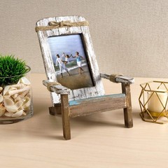 EXCELLO GLOBAL PRODUCTS Beach Chair Photo Frame: Holds 4×6 Vertical Photo. Ru…