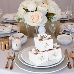 20 PCS Elegant White Floral Candy Boxes – Perfect for Weddings & Baby Showers