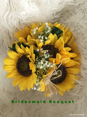 Sunflower wedding flowers package bridal bouquet decorations bouquets greens #6