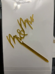 Set of 8 Gold Acrylic Wedding Cake Toppers Bridal Shower Anniversary New