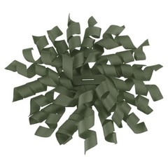 6 Pcs 4 Inch Grosgrain Curly Bows for Gift Wrapping Self-Adhesive Deep Green