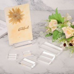 5 Pcs Acrylic Place Card Holders 3.1 Inch Clear Card Holder Stand, 80 x 40 mm