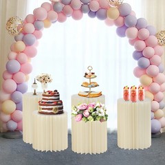 5Pcs Foldable Paper Column Display Stands, Round Cylinder Wedding Flower Stands