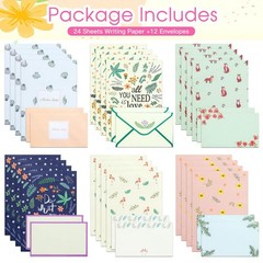 KSIWRE 36 PCS Stationary Set with Envelopes,6 Different Style Cute Letter Wri…